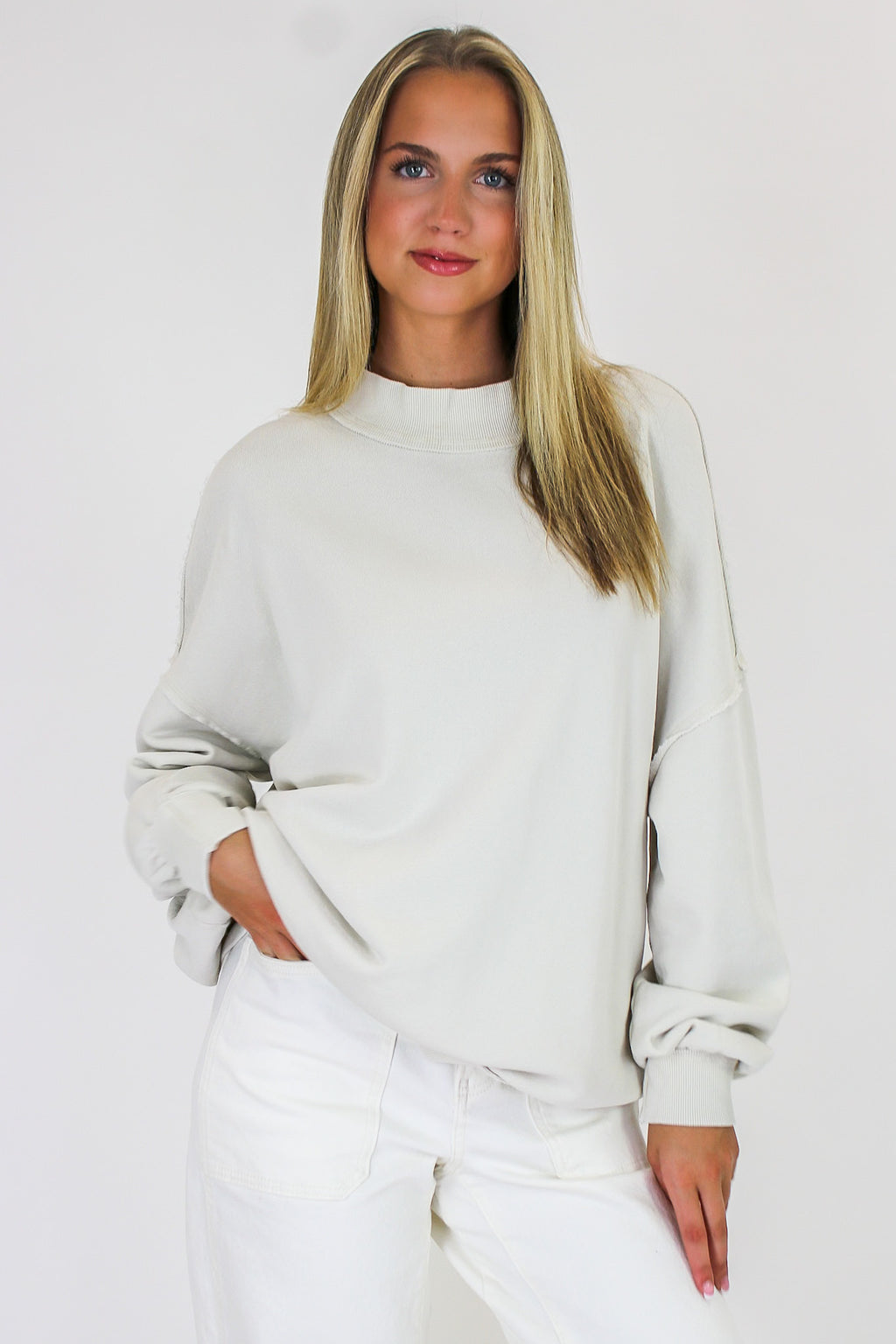 The Weekend Wash Mock Neck Sweatshirt