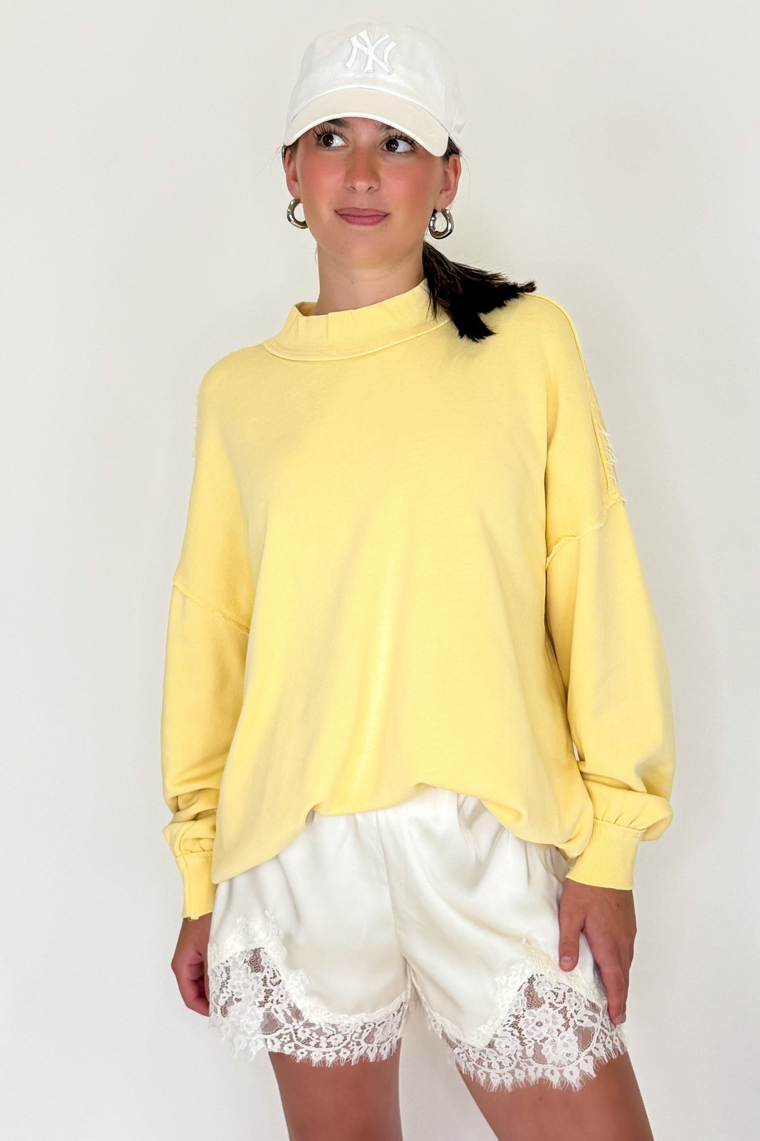 The Weekend Wash Mock Neck Sweatshirt - Madison and Mallory