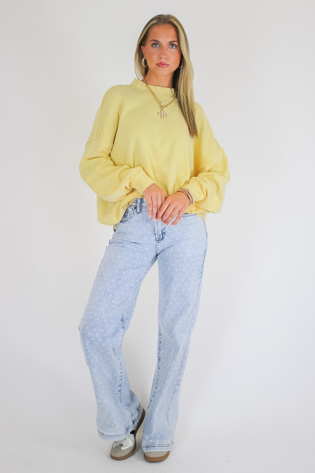The Weekend Wash Mock Neck Sweatshirt - Madison and Mallory