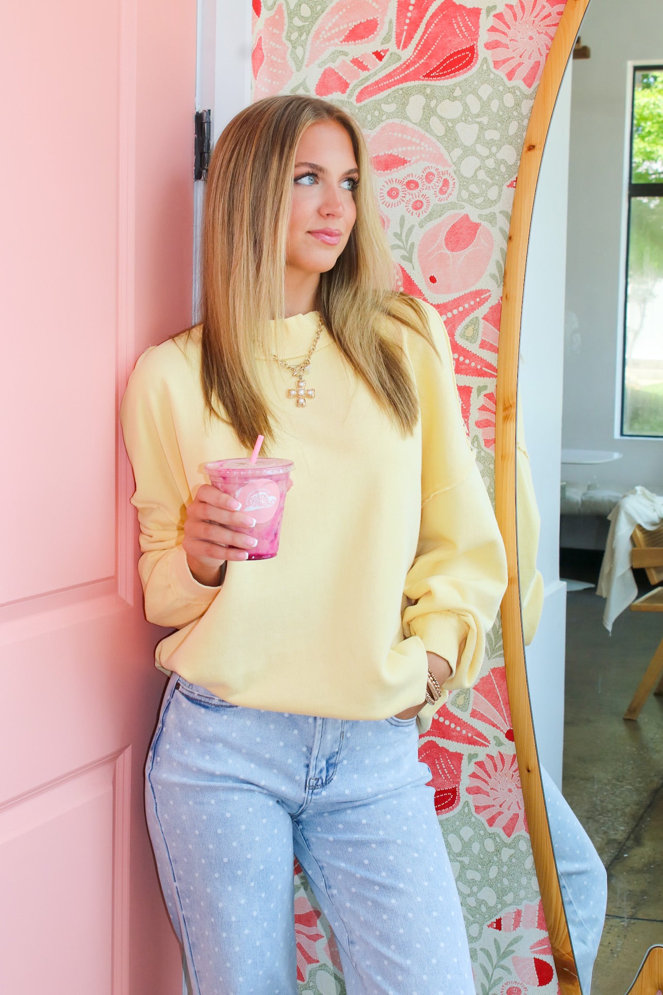 The Weekend Wash Mock Neck Sweatshirt