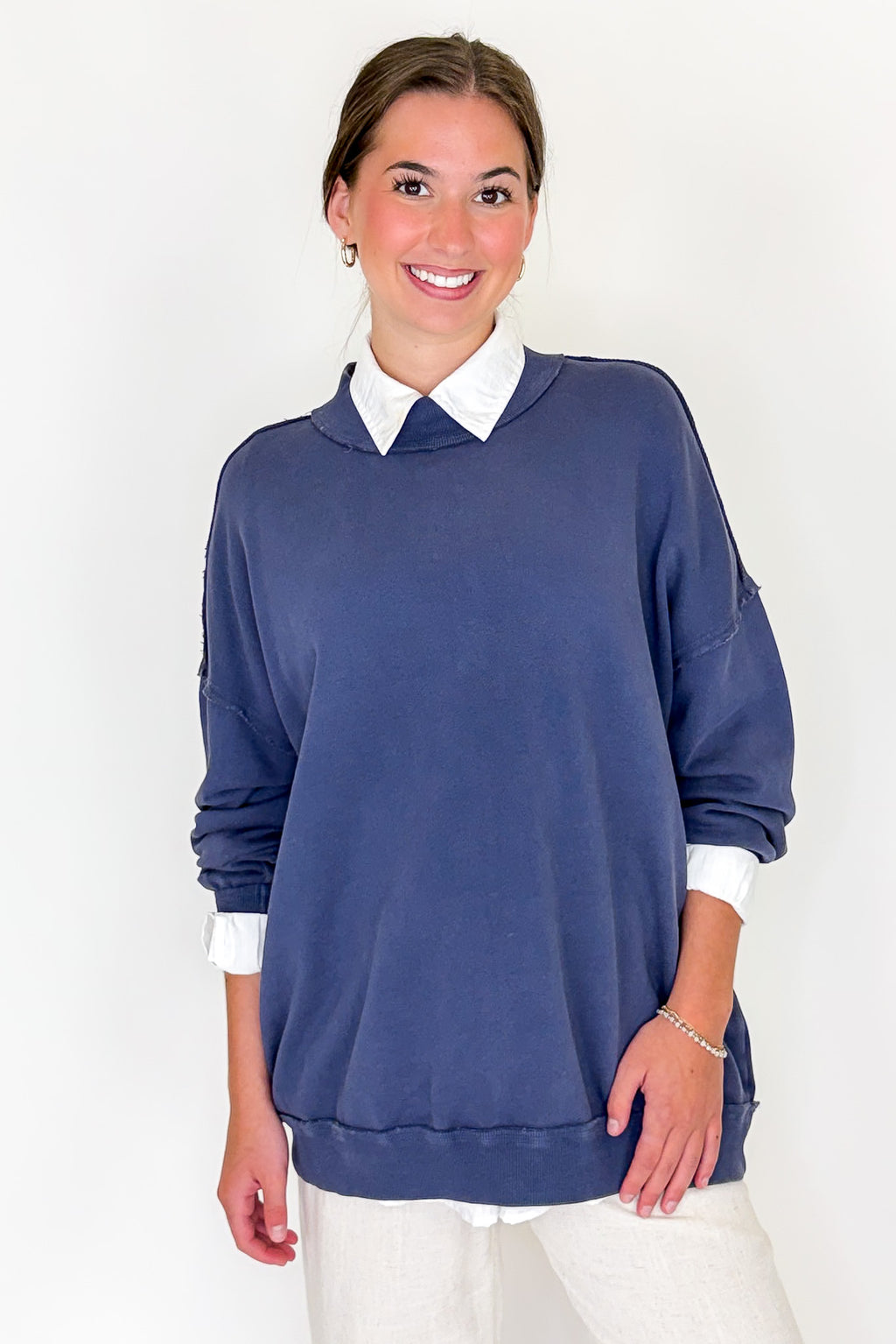 The Weekend Wash Mock Neck Sweatshirt - Madison and Mallory