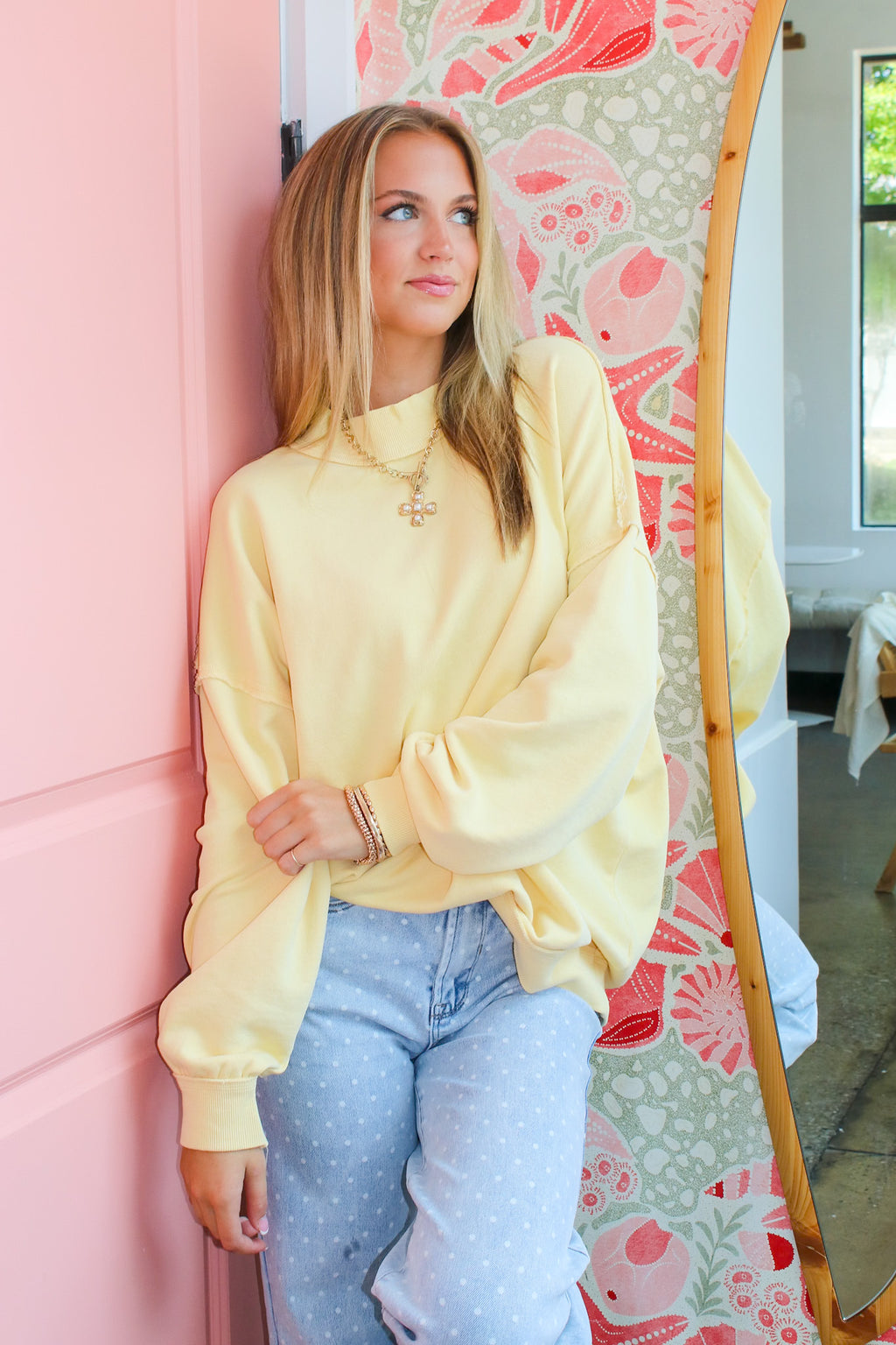 The Weekend Wash Mock Neck Sweatshirt