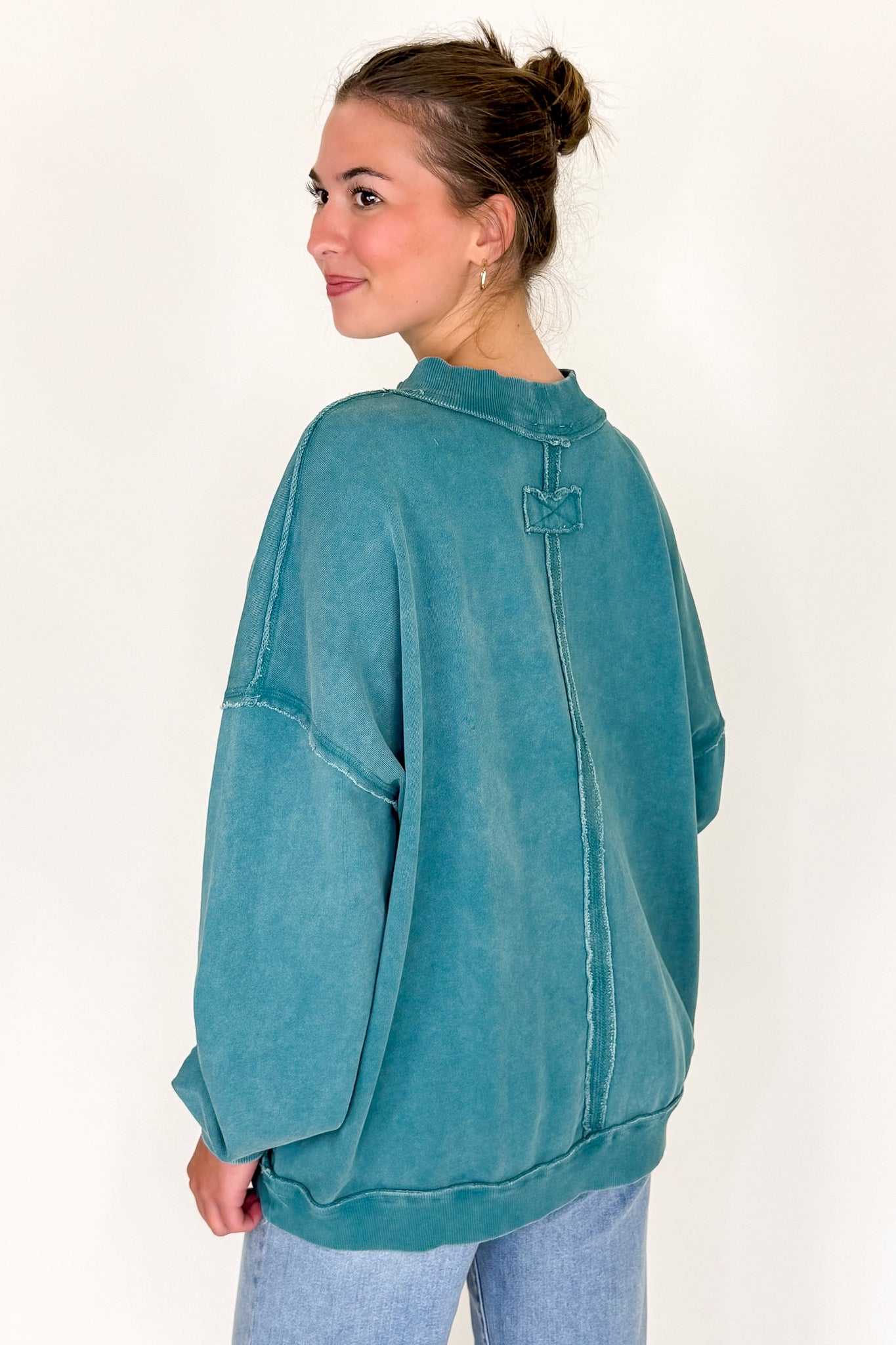 The Weekend Wash Mock Neck Sweatshirt - Madison and Mallory