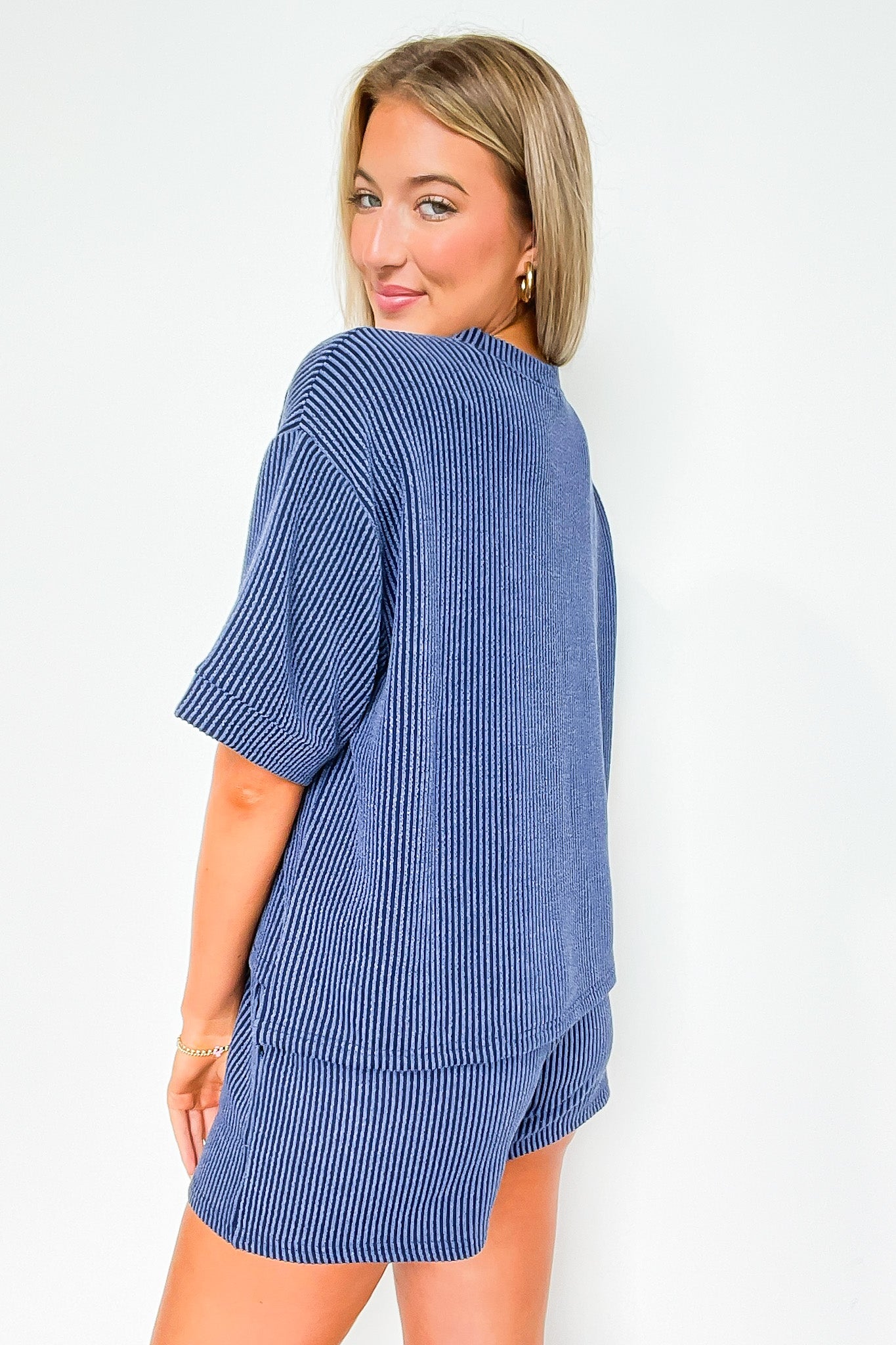 This Feels Nice Corded Rib Knit Elastic Waist Shorts and Top Set - Madison and Mallory