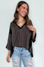 Threadline Contrast Stitch Boxy Top - BACK IN STOCK - Madison and Mallory