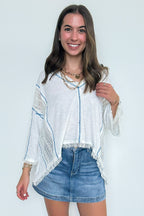 Threadline Contrast Stitch Boxy Top - BACK IN STOCK - Madison and Mallory