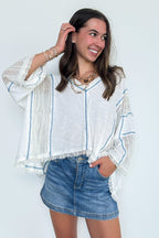 Threadline Contrast Stitch Boxy Top - BACK IN STOCK - Madison and Mallory