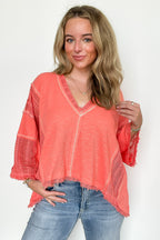 Threadline Contrast Stitch Boxy Top - BACK IN STOCK - Madison and Mallory
