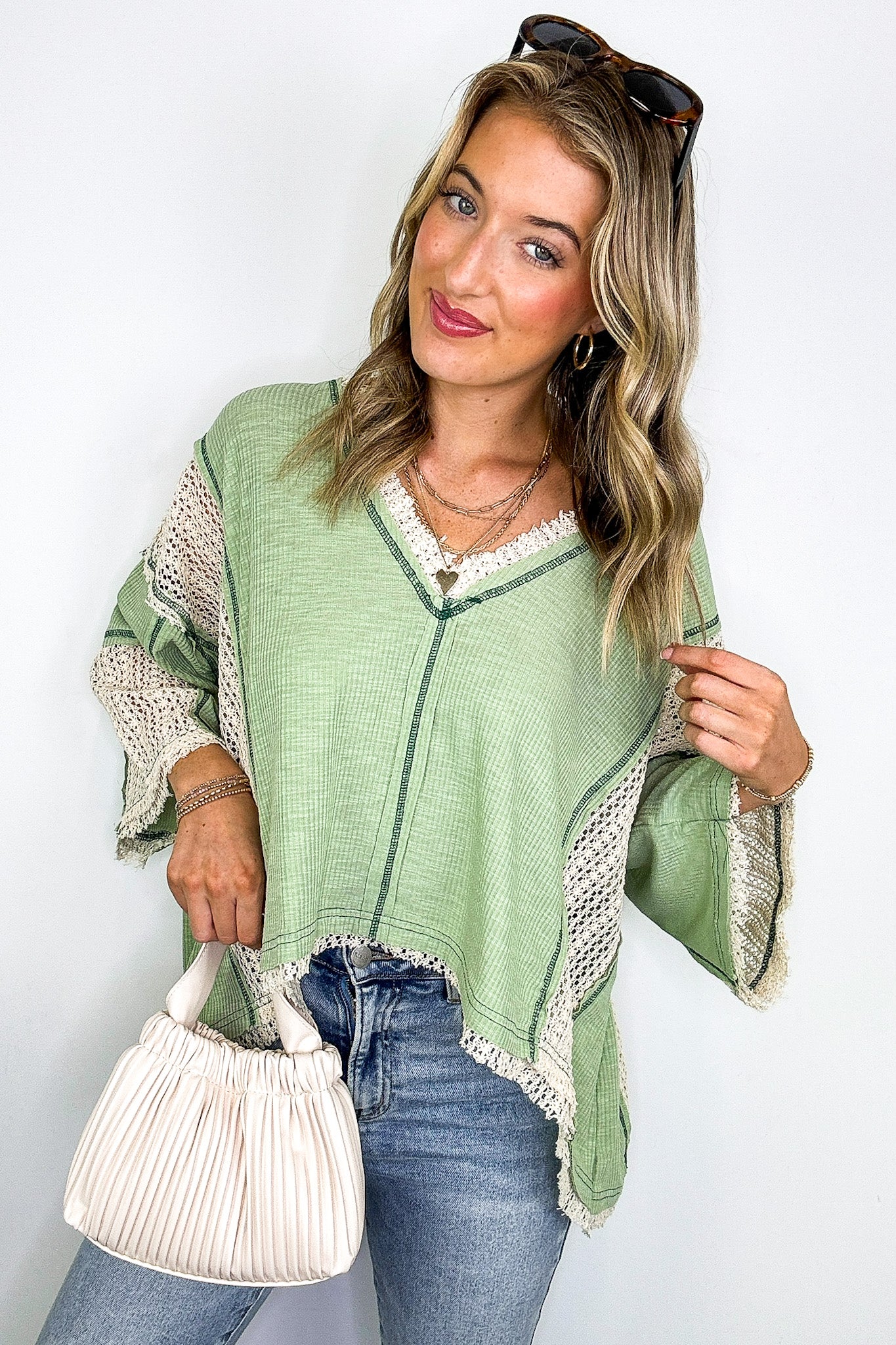 Threadline Contrast Stitch Boxy Top - BACK IN STOCK - Madison and Mallory