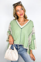 Threadline Contrast Stitch Boxy Top - BACK IN STOCK - Madison and Mallory
