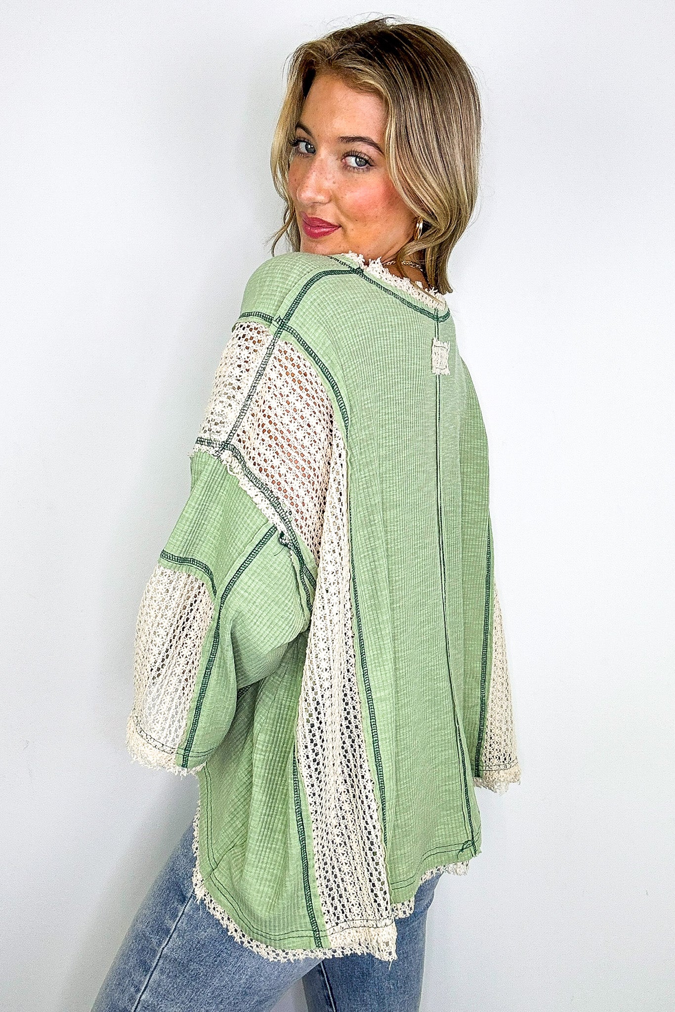 Threadline Contrast Stitch Boxy Top - BACK IN STOCK - Madison and Mallory