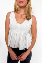 Threadplay Contrast Trim Tie Top - Madison and Mallory