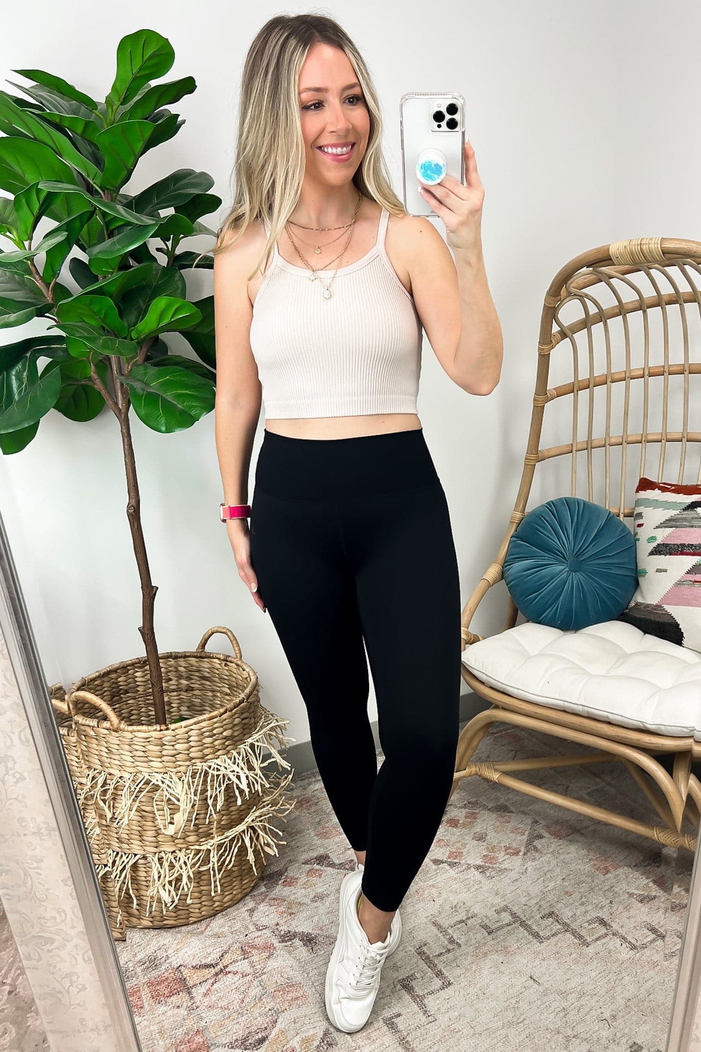  Tiani Strappy Back Ribbed Crop Seamless Tank Top - FINAL SALE - Madison and Mallory
