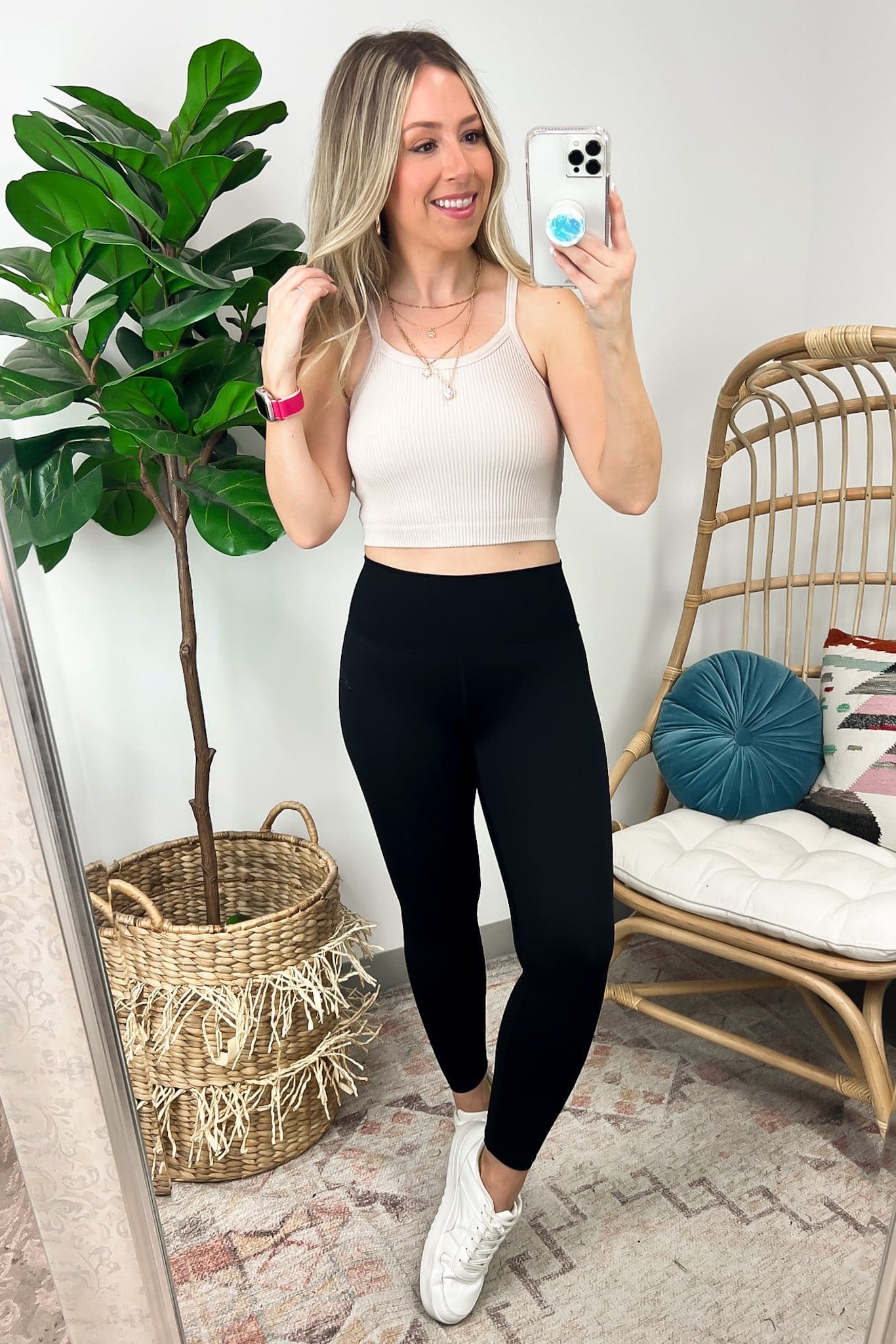  Tiani Strappy Back Ribbed Crop Seamless Tank Top - FINAL SALE - Madison and Mallory