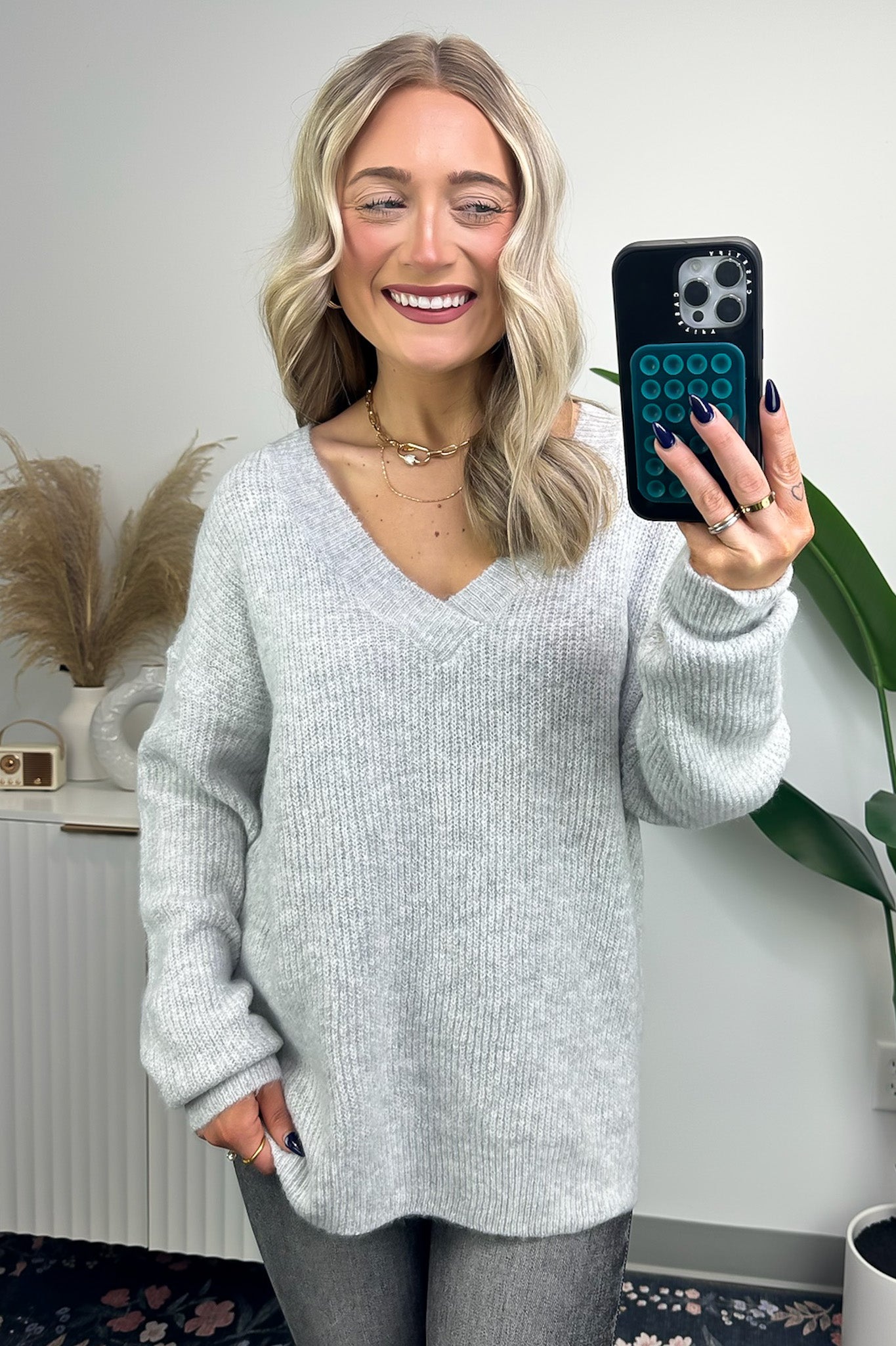  Tiannah V-Neck Ribbed Soft Knit Sweater - Madison and Mallory