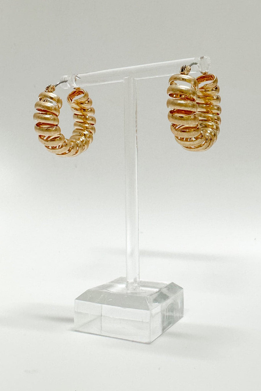 Gold Tightly Wound Coiled Hoop Earrings - BACK IN STOCK - Madison and Mallory
