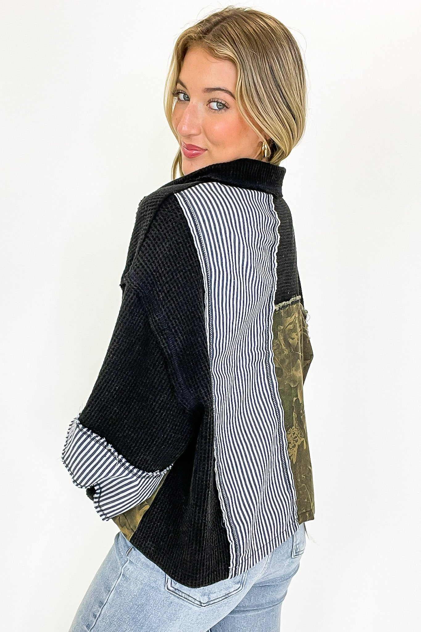 Timber Thread Camo Contrast Shacket - Madison and Mallory