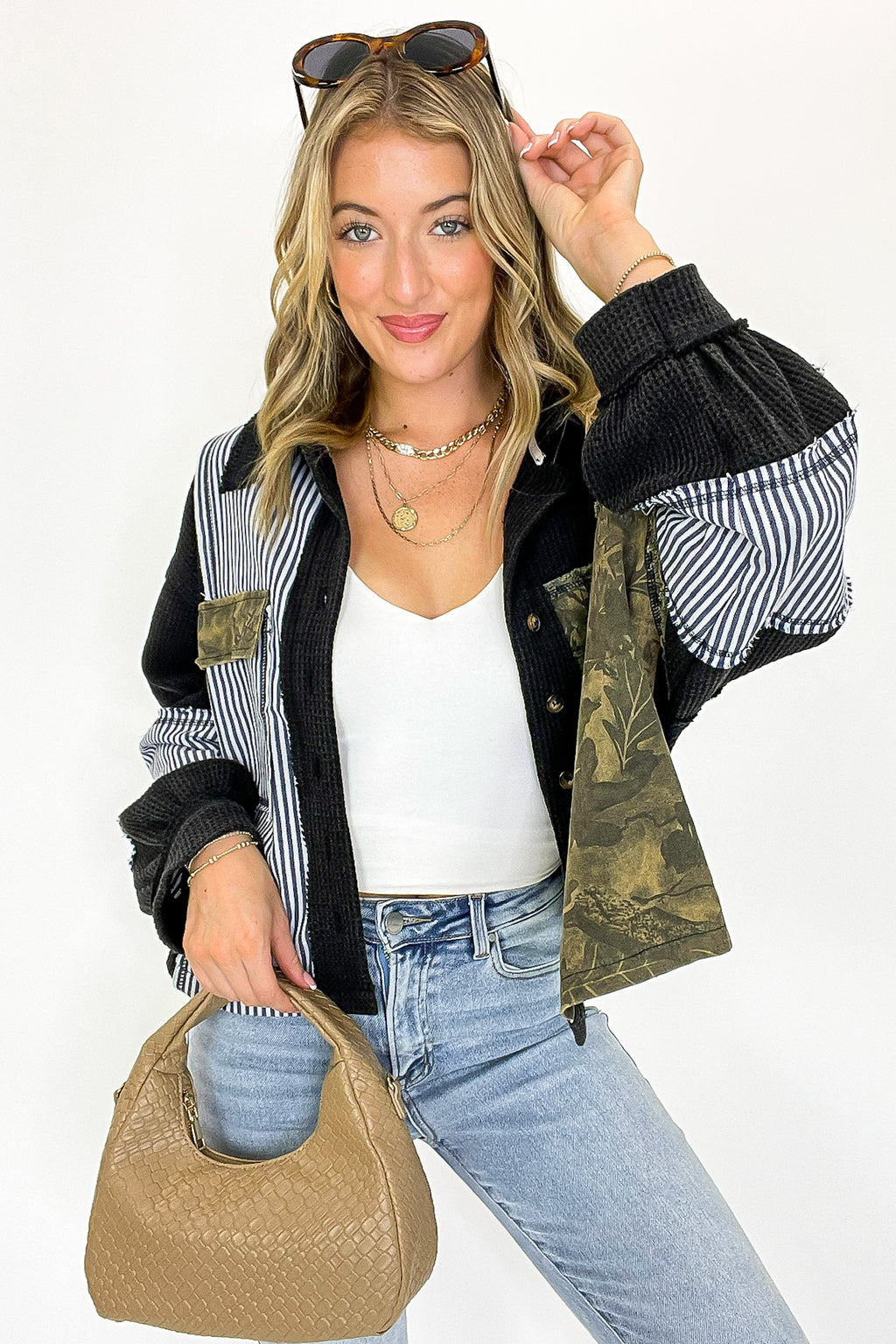 Timber Thread Camo Contrast Shacket - FINAL SALE - Madison and Mallory