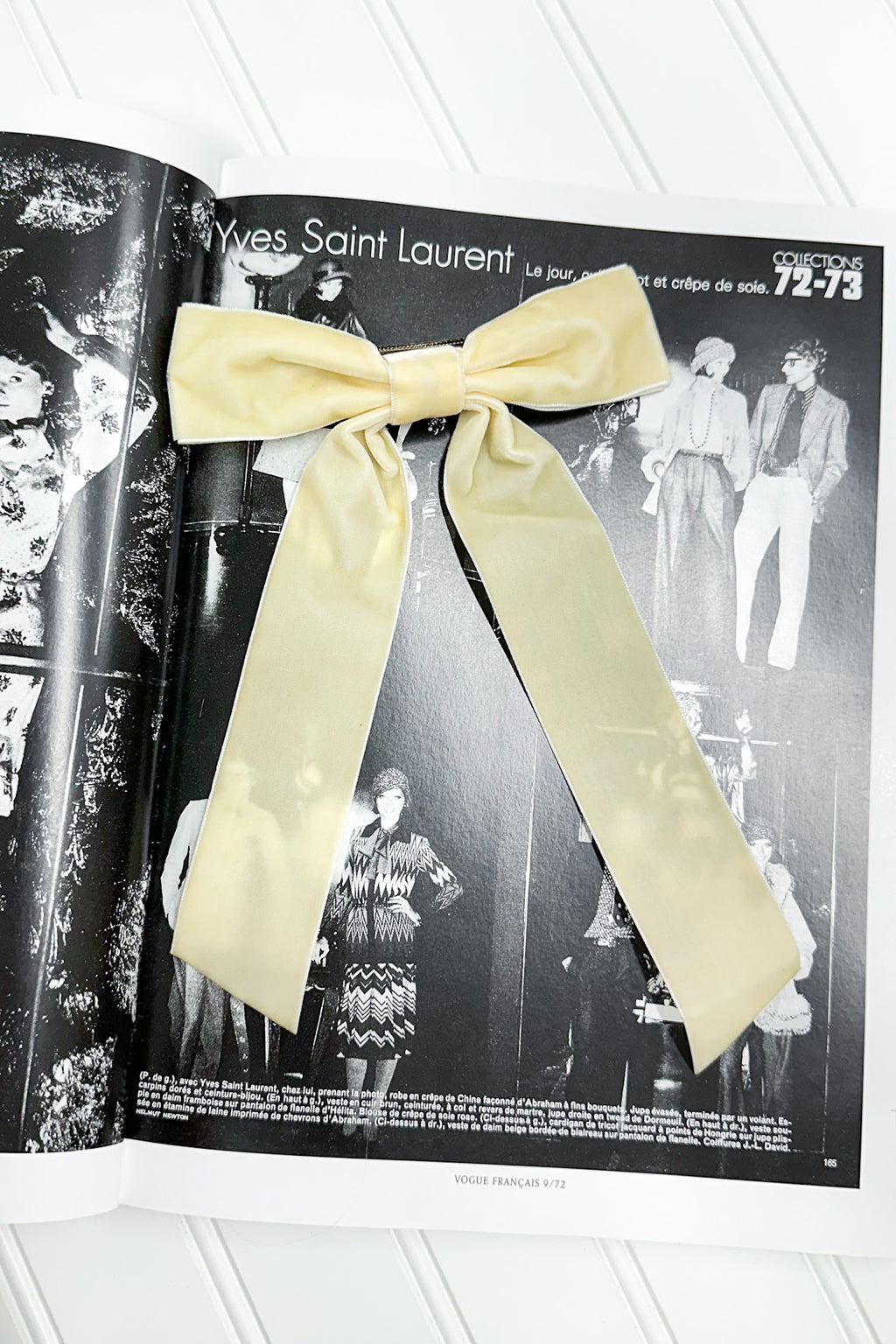 Ivory Timeless Poise Velvet Bow Hair Clip - FINAL SALE - Madison and Mallory