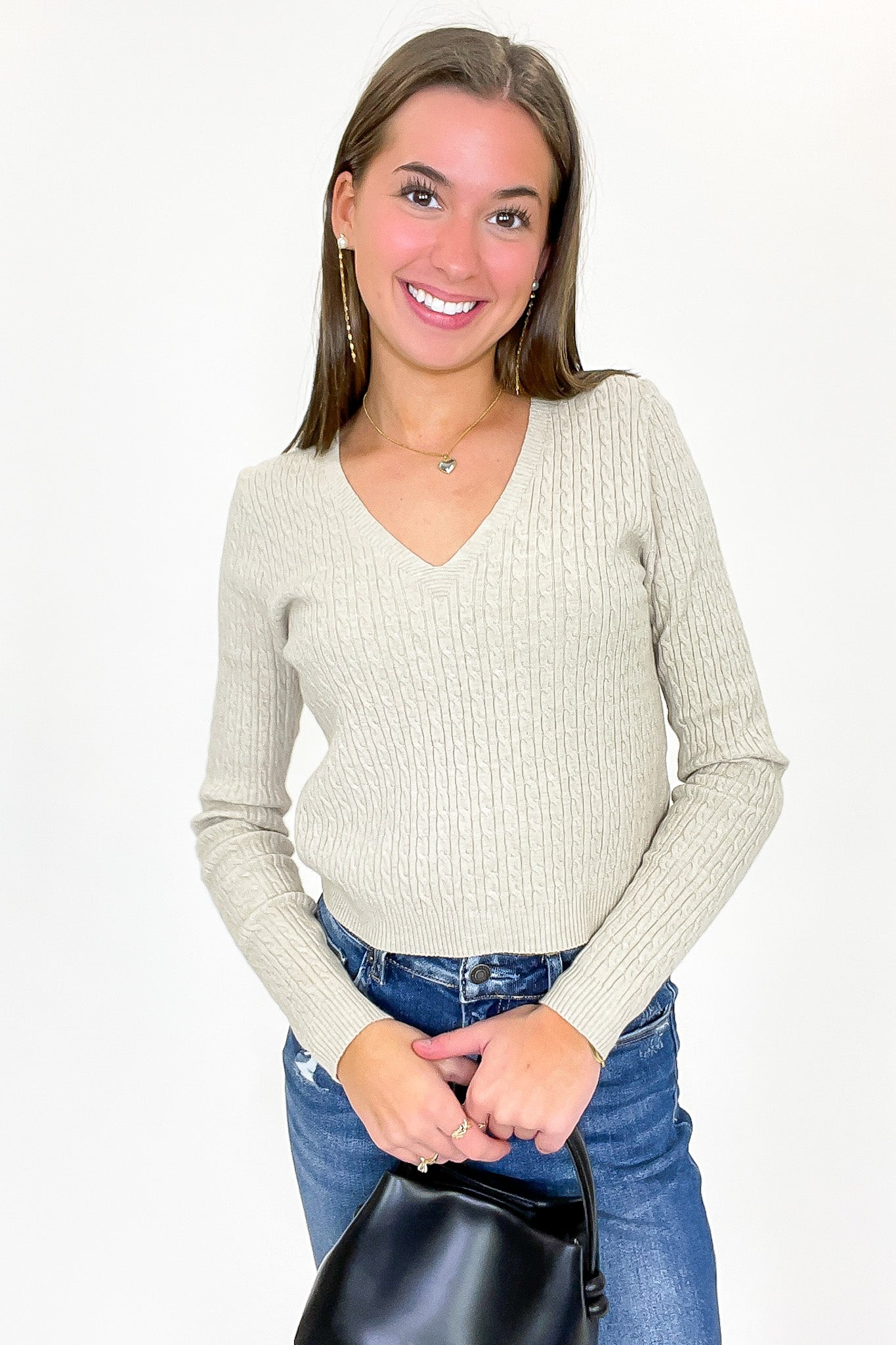 Timeless Twist Cable Knit Fine Gauge Pullover - Madison and Mallory