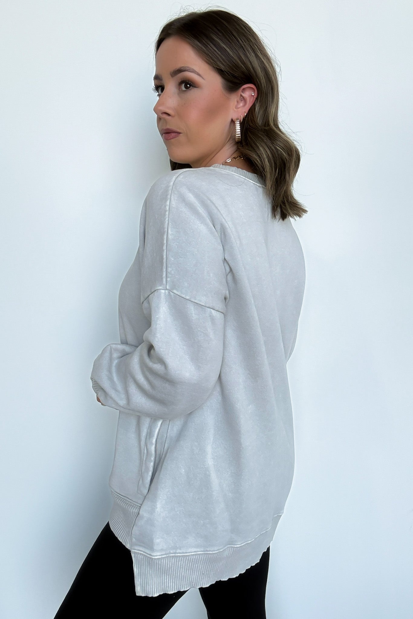  Timeless Energy Acid Wash High Low Pullover - Madison and Mallory