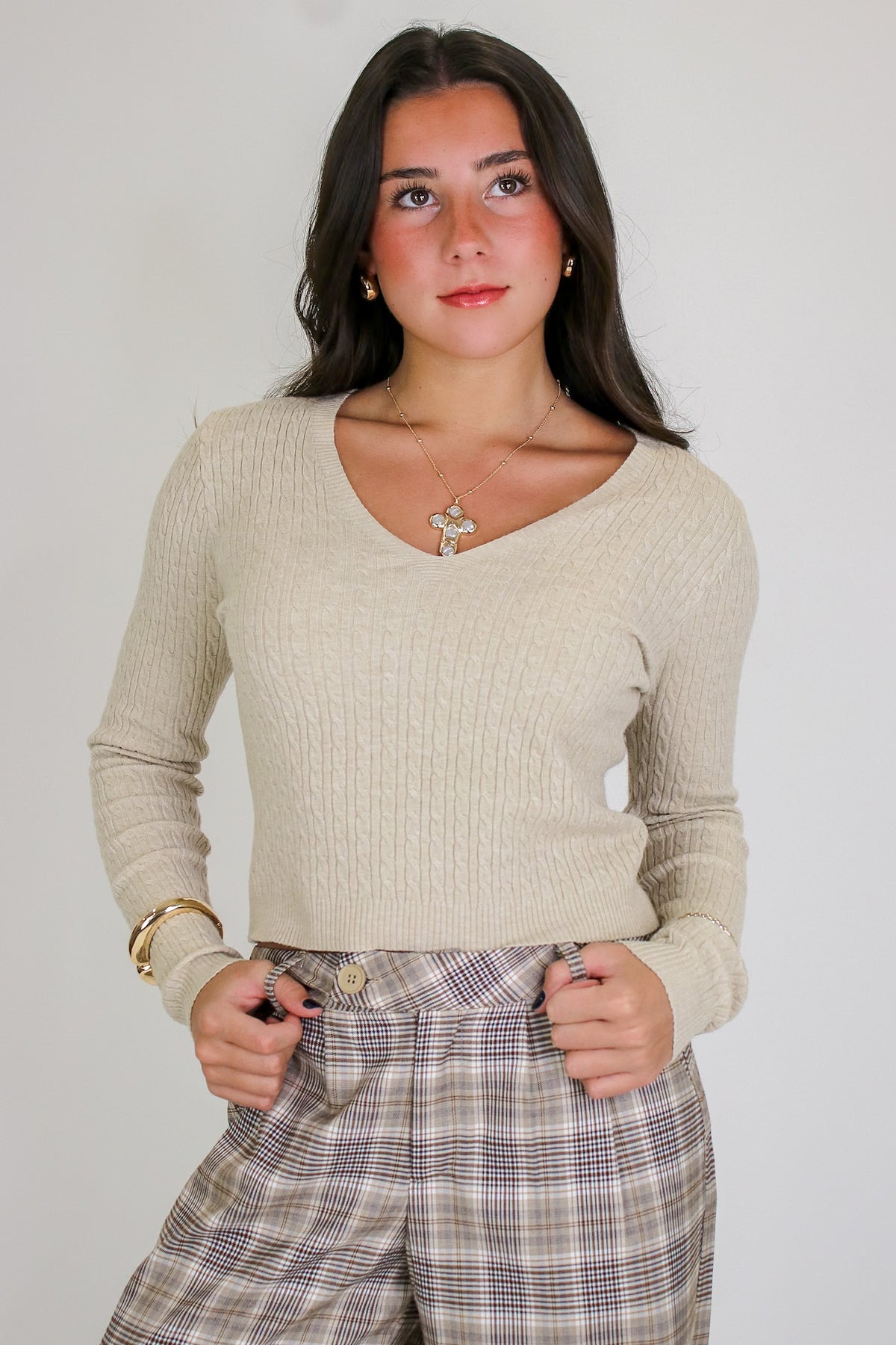 Timeless Twist Cable Knit Fine Gauge Pullover