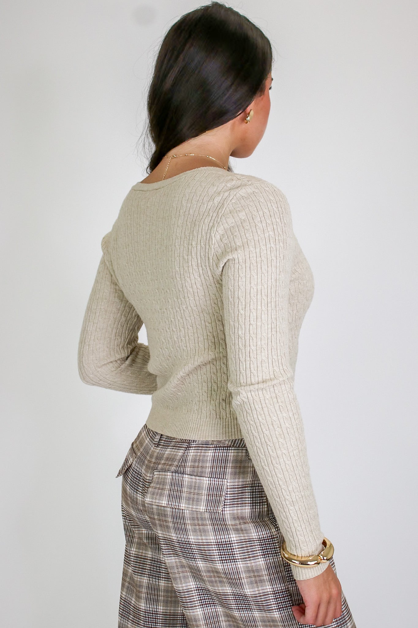 Timeless Twist Cable Knit Fine Gauge Pullover