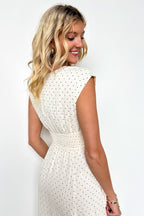 Timeless Twist Polka Dot V-Neck Midi Dress - Madison and Mallory