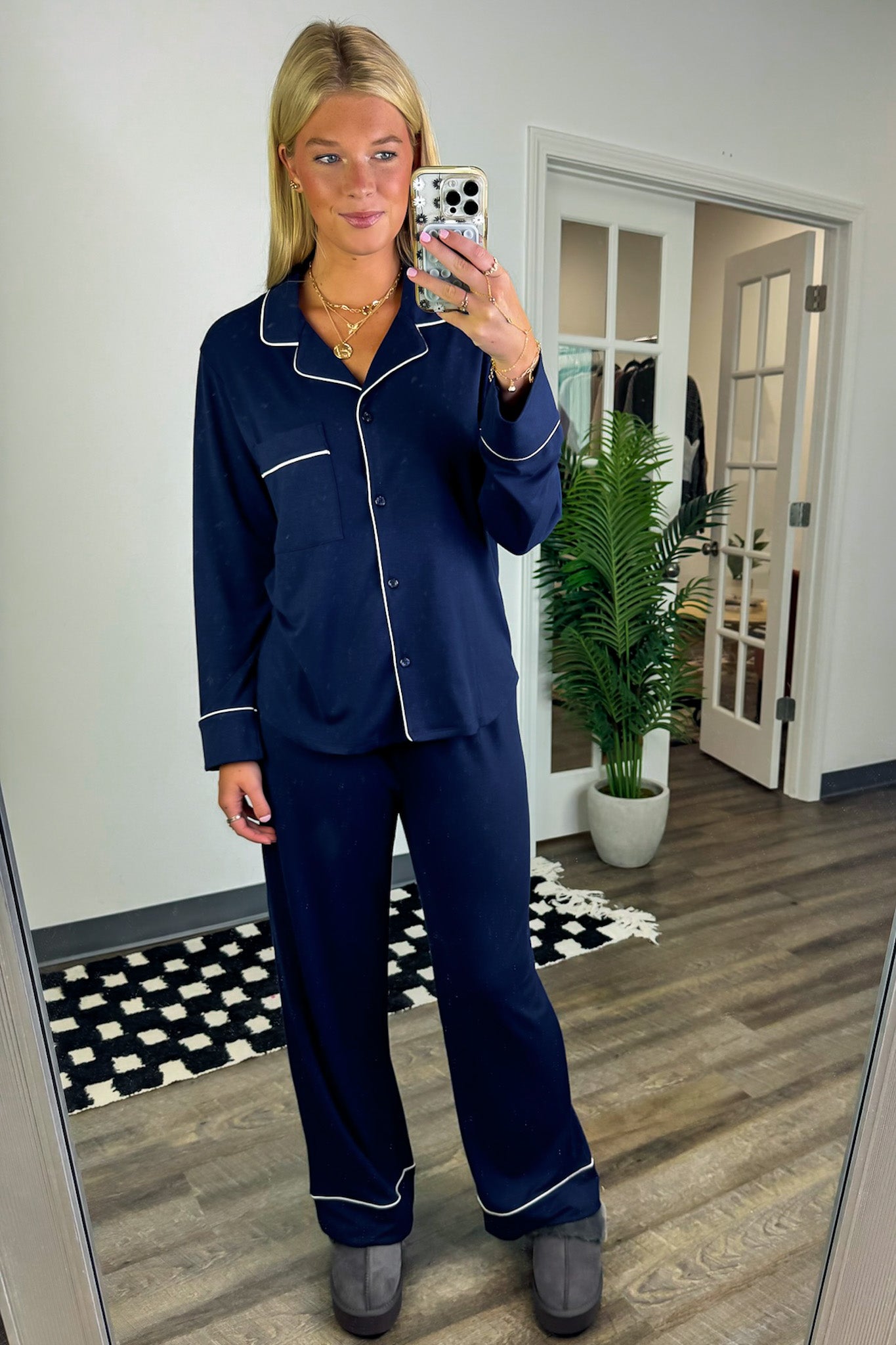 Time to Unwind Button Down Pajama Set - FINAL SALE - Madison and Mallory