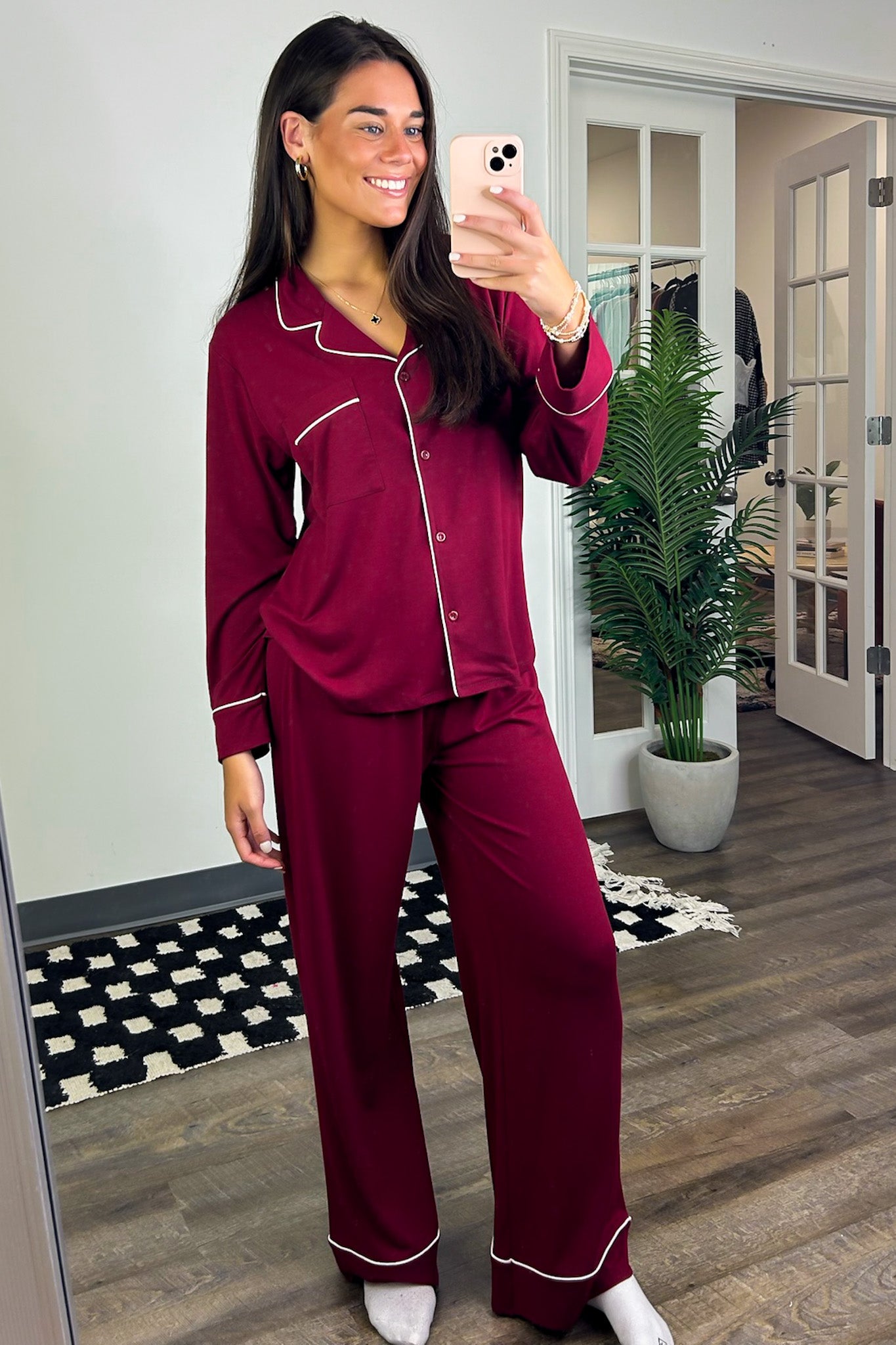 Time to Unwind Button Down Pajama Set - BACK IN STOCK - Madison and Mallory