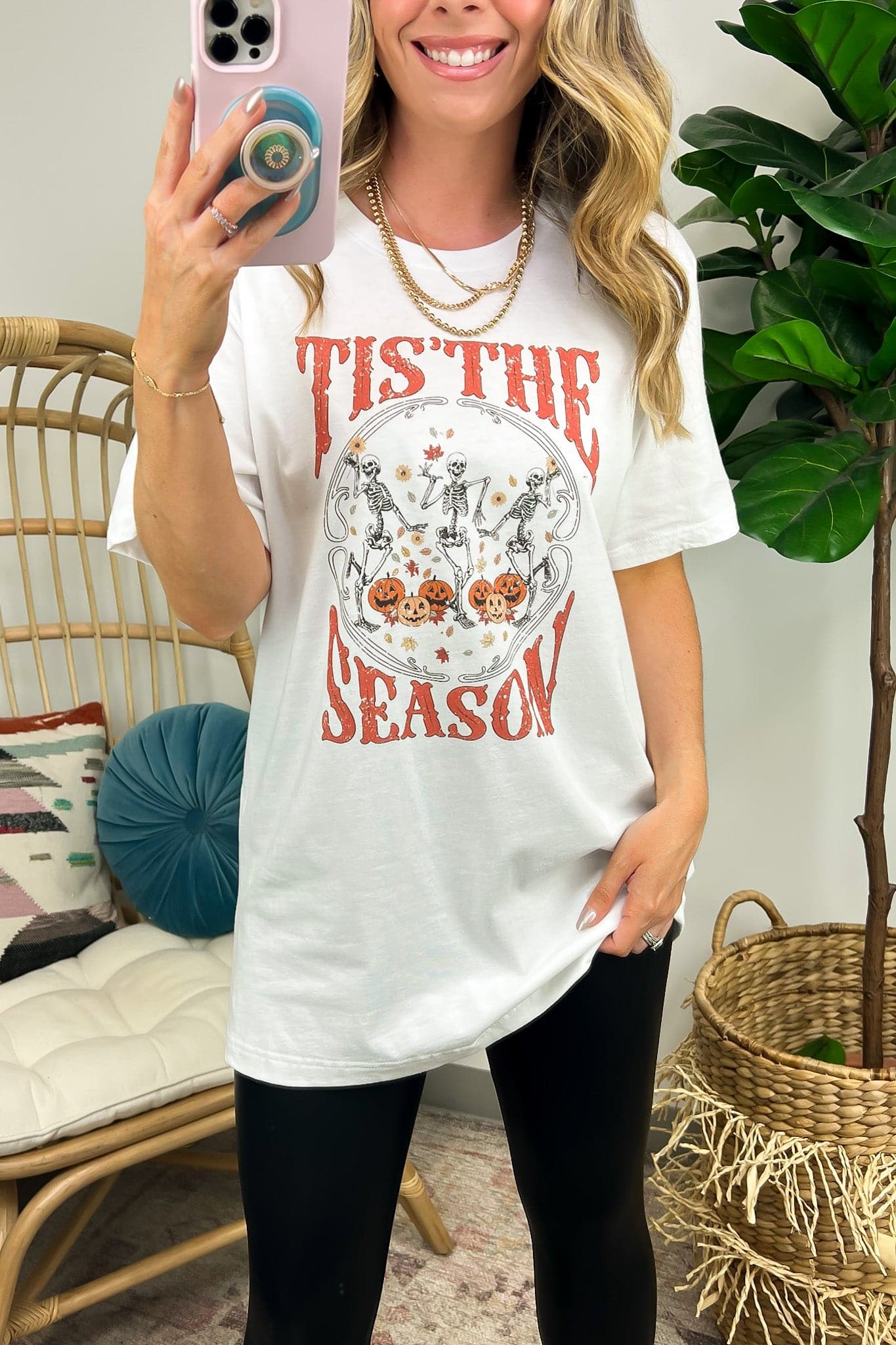  Tis' The Season Halloween Skeleton Graphic Tee - FINAL SALE - Madison and Mallory