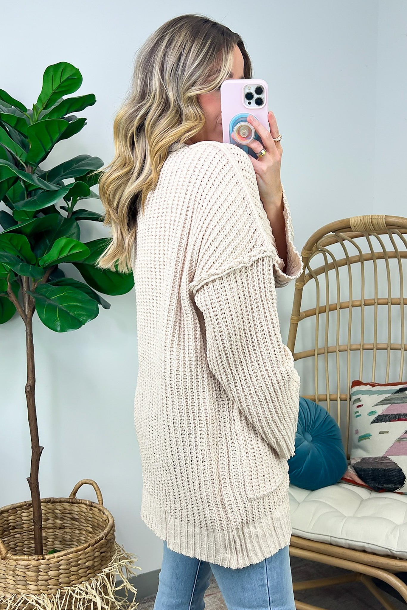 Toasty Chic Long Sleeve Pocket Cardigan Madison Mallory