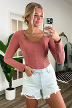  Total Captivation V-Neck Rib Knit Top - FINAL SALE - Madison and Mallory