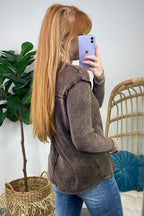  Tova Mineral Wash Waffle Knit Henley Top - FINAL SALE - Madison and Mallory