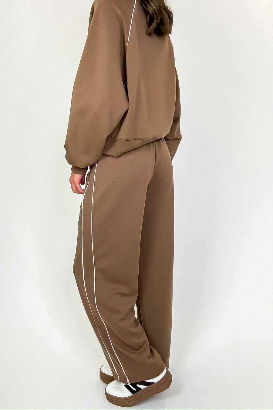 Trackline Half Zip Up Piping Detail Knit Top - Madison and Mallory