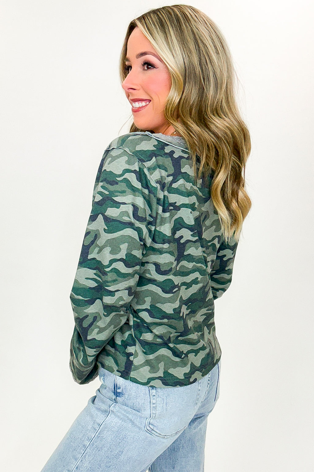 Trailblazer Camo Lace Trim Top - FINAL SALE - Madison and Mallory