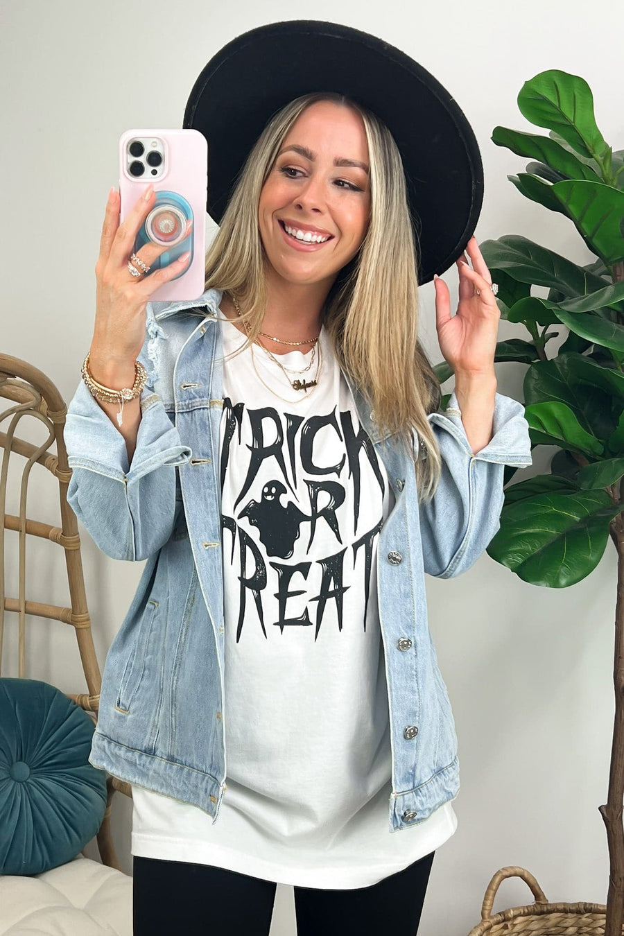  Trick or Treat Oversized Graphic Tee - Madison and Mallory