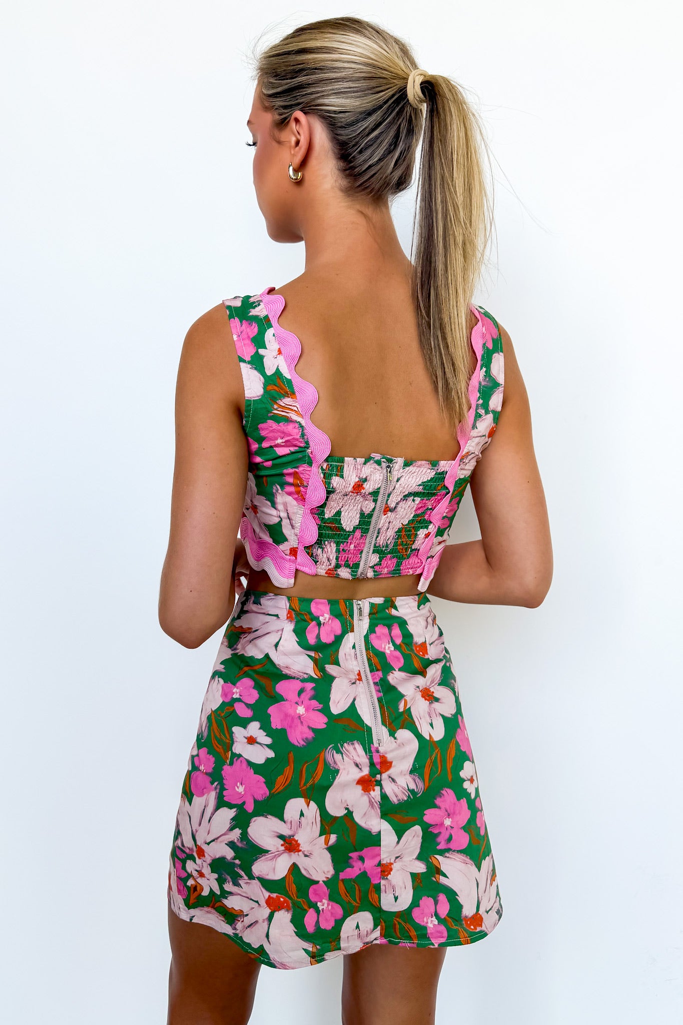 Trimmed in Bloom Floral Top and Skirt - Madison and Mallory