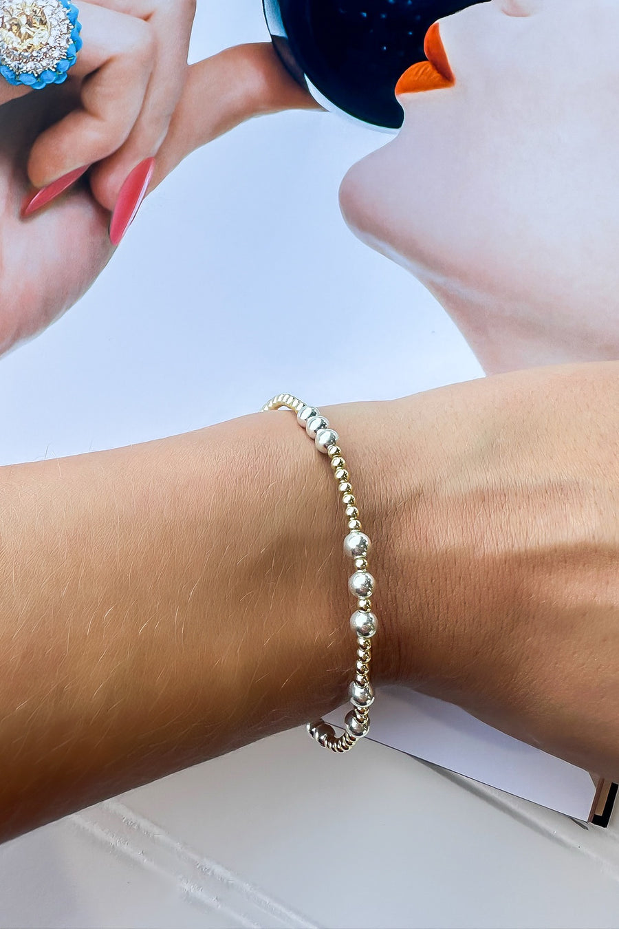 Trina Two Tone Beaded Bracelet - Madison and Mallory