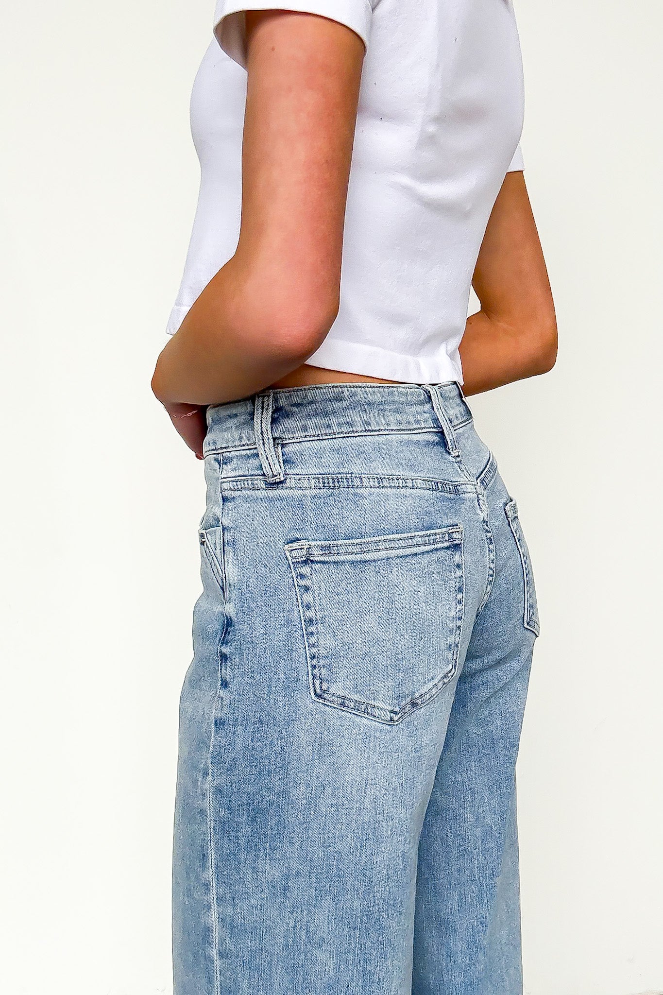 True Ease Mid Rise Wide Leg Crop Jeans - Madison and Mallory