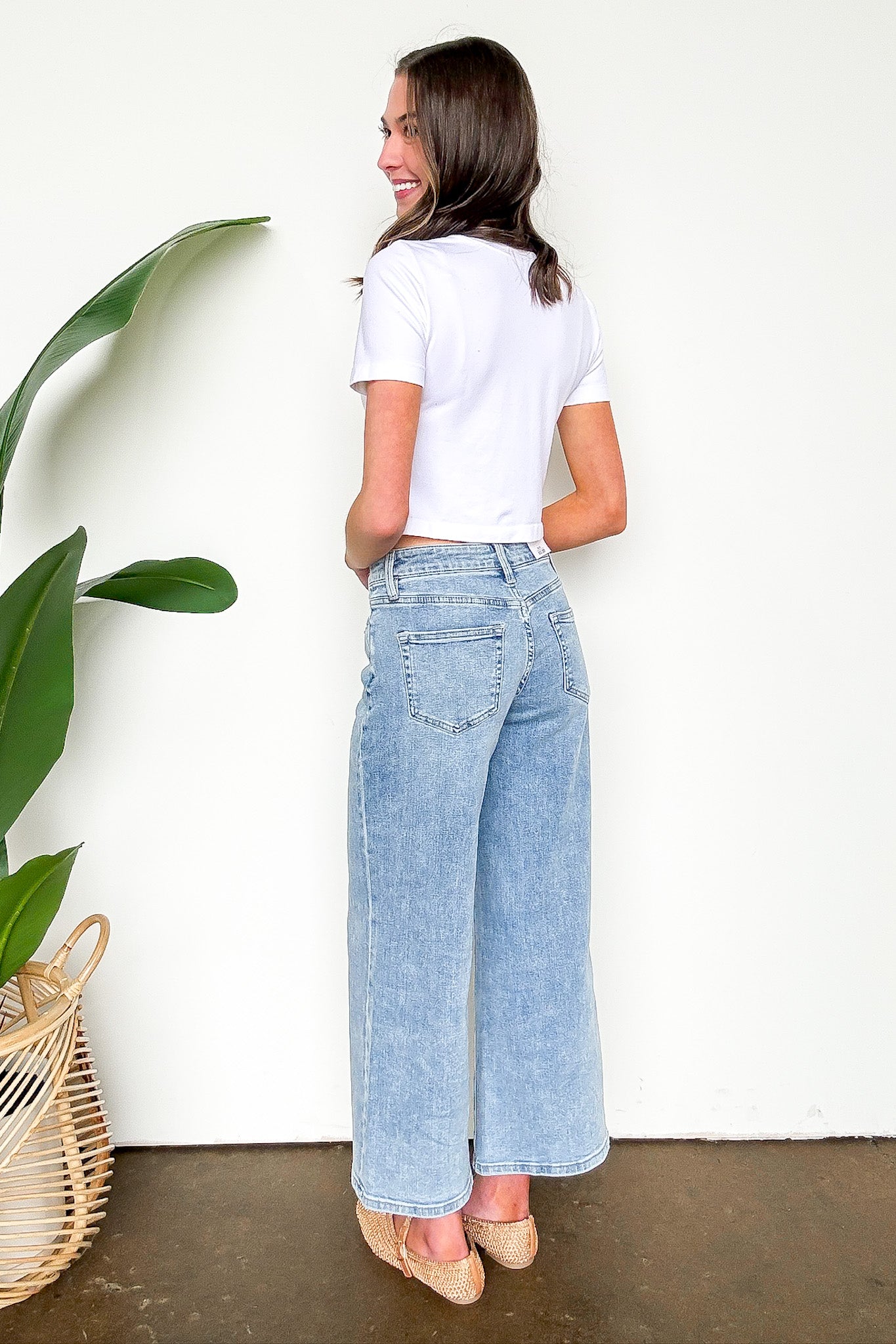 True Ease Mid Rise Wide Leg Crop Jeans - Madison and Mallory