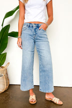 True Ease Mid Rise Wide Leg Crop Jeans - Madison and Mallory