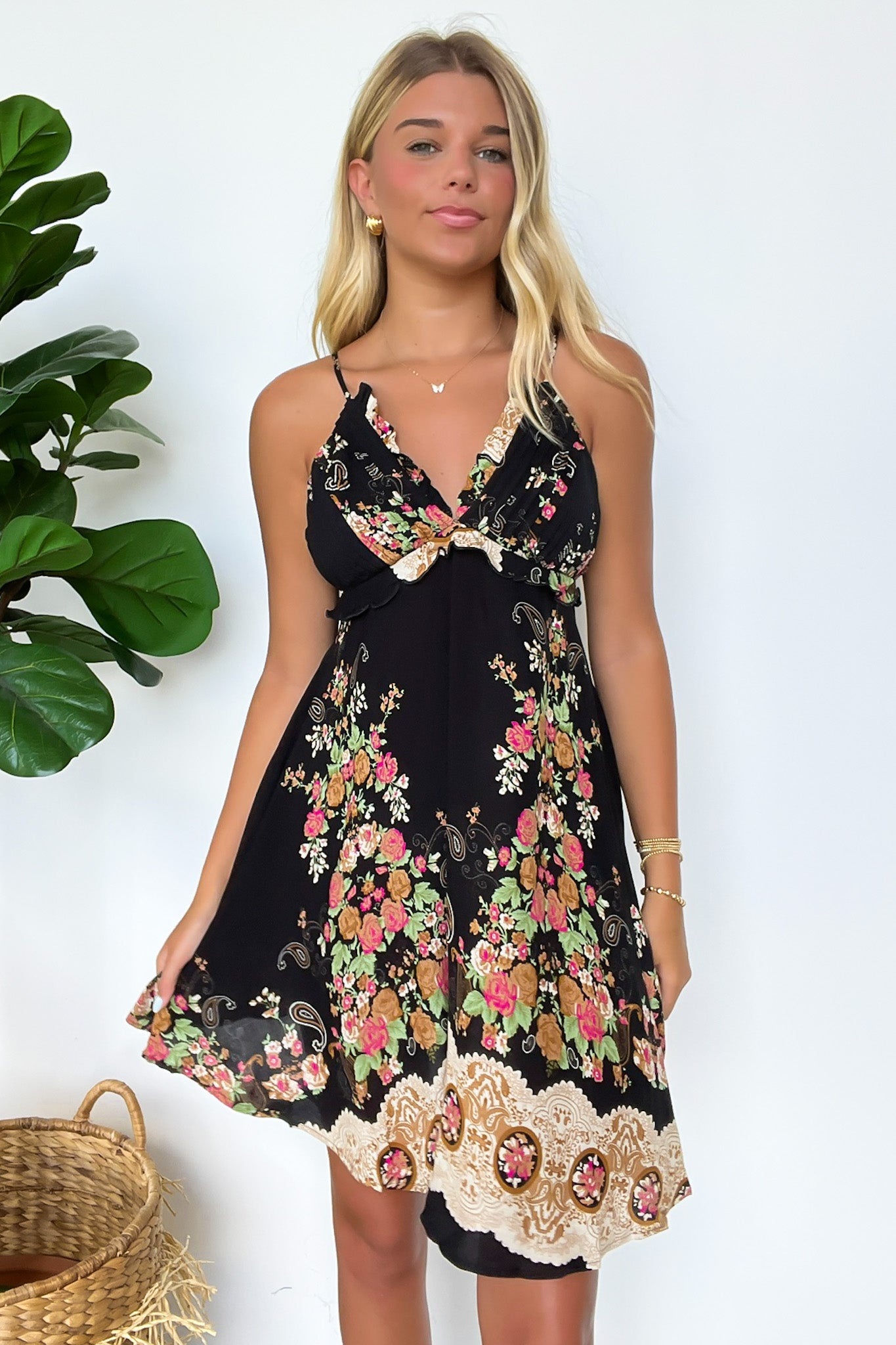  Truly Flirty Floral Open Back Dress - Madison and Mallory