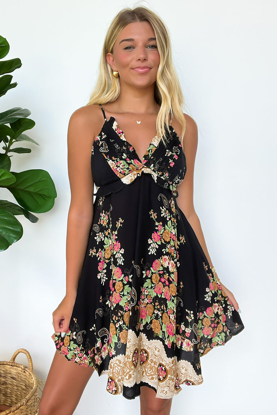  Truly Flirty Floral Open Back Dress - Madison and Mallory