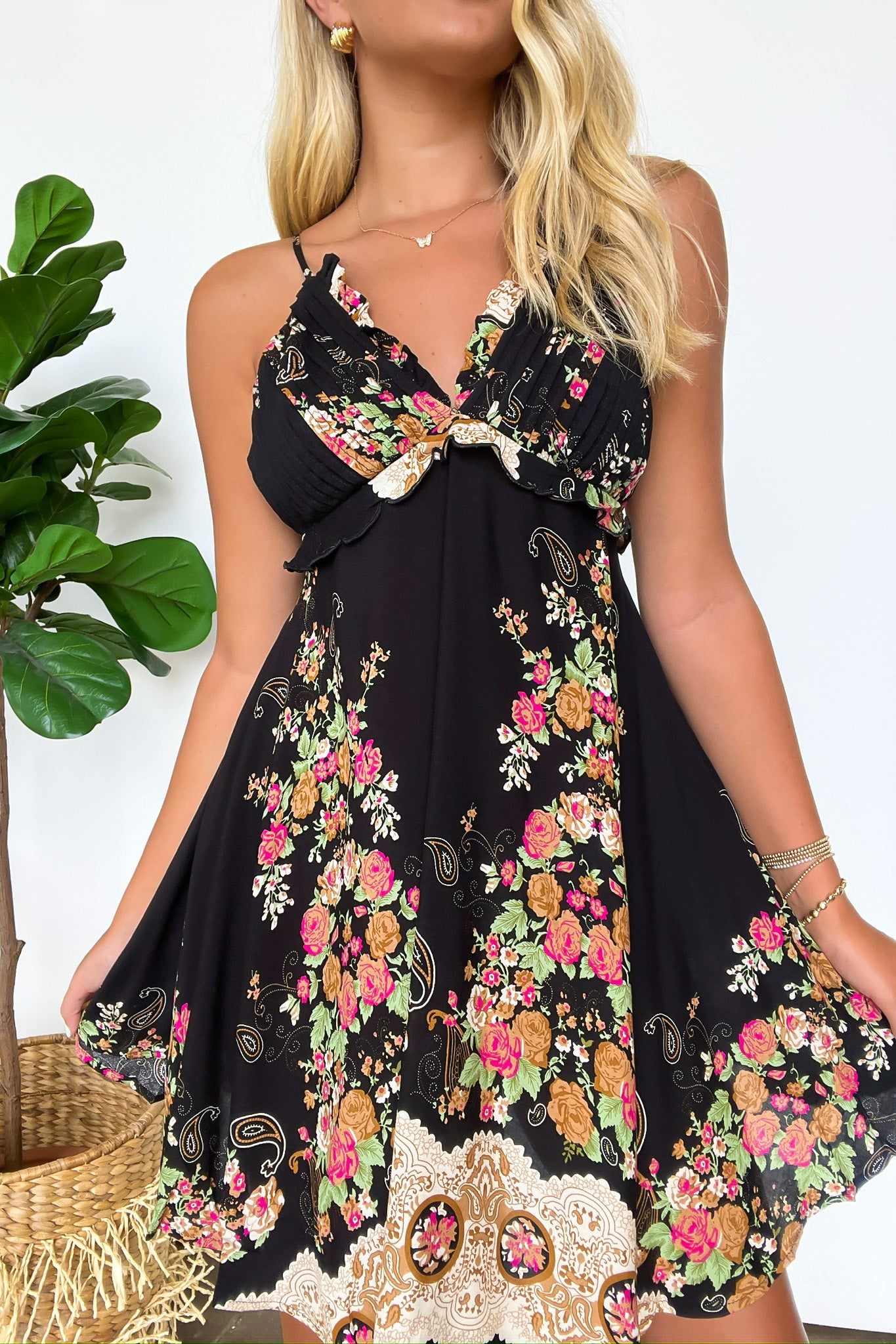  Truly Flirty Floral Open Back Dress - Madison and Mallory