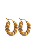 Gold Twisted Diamond Hoop Earrings - Madison and Mallory