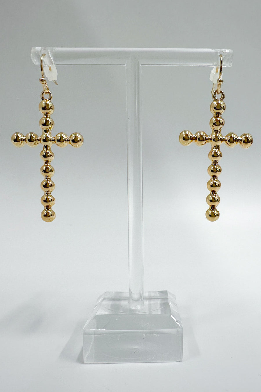 Gold Undeniable Radiance Bubble Cross Dangle Earrings - Madison and Mallory