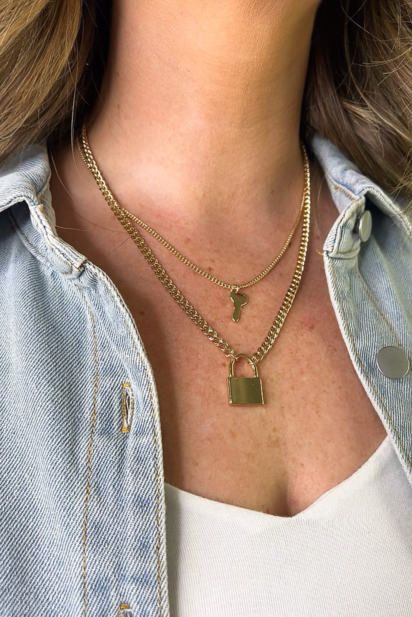 Under Lock and Key Layered Necklace Back in Stock Gold