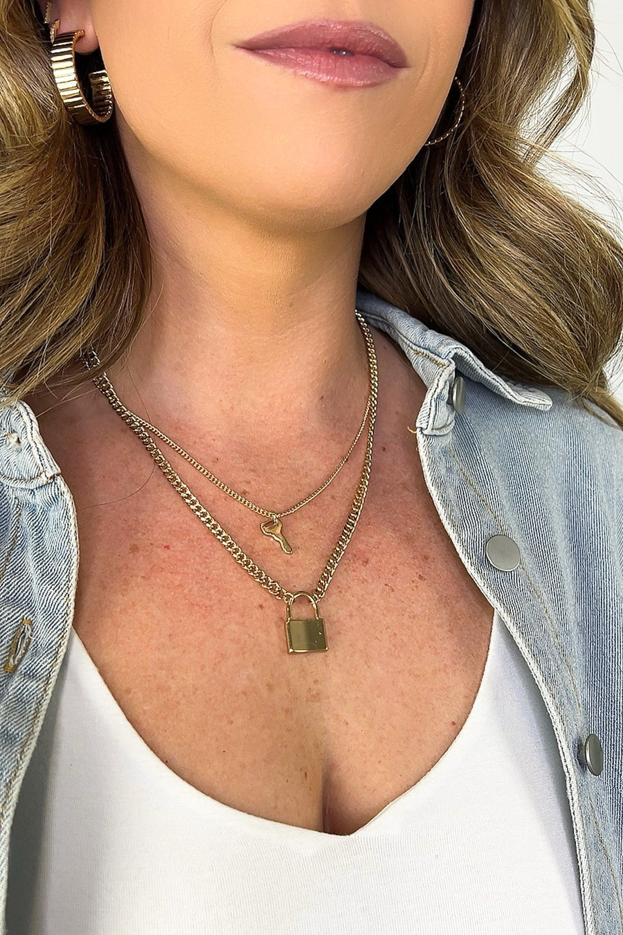  Under Lock and Key Layered Necklace - BACK IN STOCK - Madison and Mallory