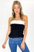 Uniquely Darling Color Block Ruffle Top - FINAL SALE - Madison and Mallory